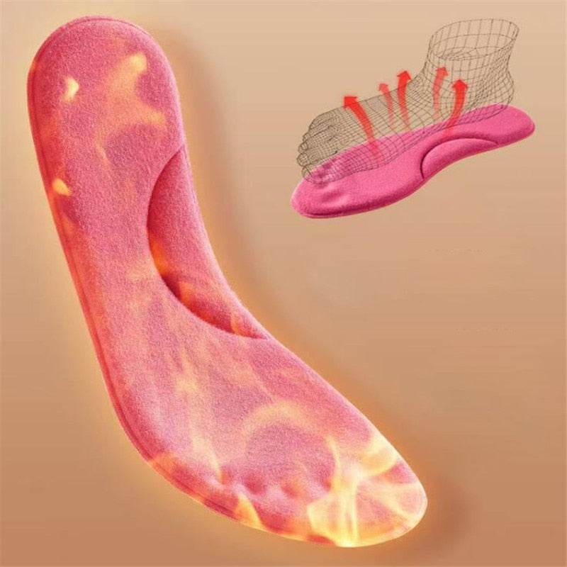 Self Heated Thermal Insoles for Feet Warm Memory Foam Arch Support Cushion for Women Winter Sports Shoes Self-heating Shoe Pads