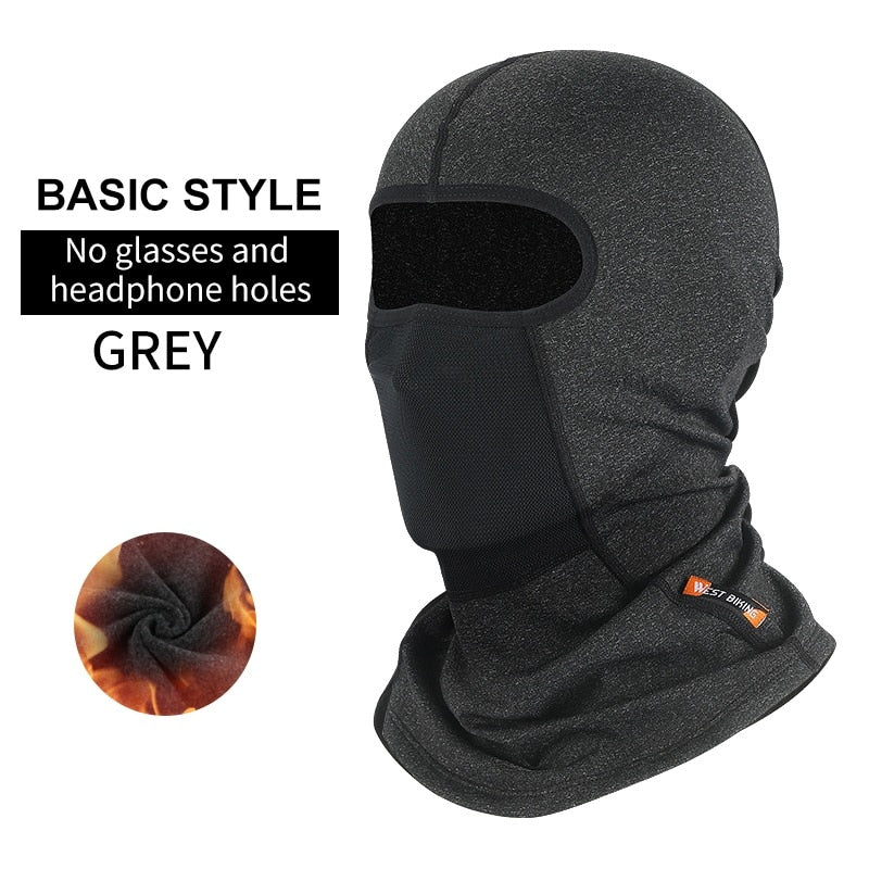 WEST BIKING Cycling Cap Winter Warm Running Scarf Balaclava Velvet Bike Full Face Cover Headwear Climbing Fishing Skating Hat