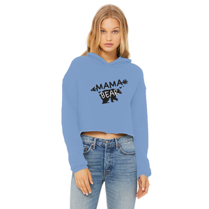 BEAR-3 Ladies Cropped Raw Edge Hoodie