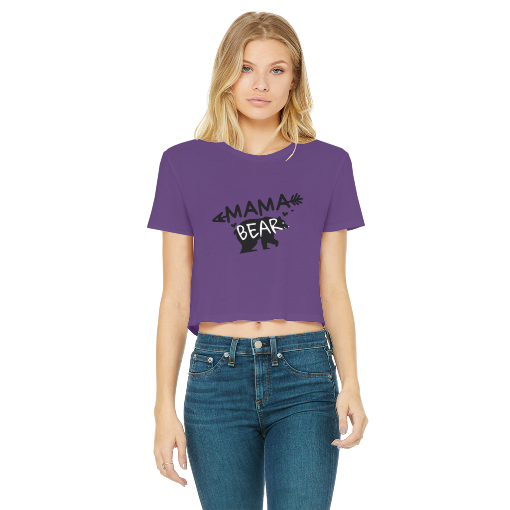 BEAR-3 Classic Women's Cropped Raw Edge T-Shirt