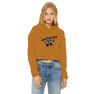 BEAR-3 Ladies Cropped Raw Edge Hoodie