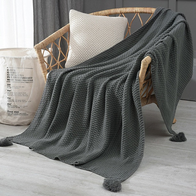 Nordic Style Knitted Blanket Keep Warm Chunky Blanket Bed Sofa Office Leisure Nap Cover Blanket Air Conditioning Tapestry