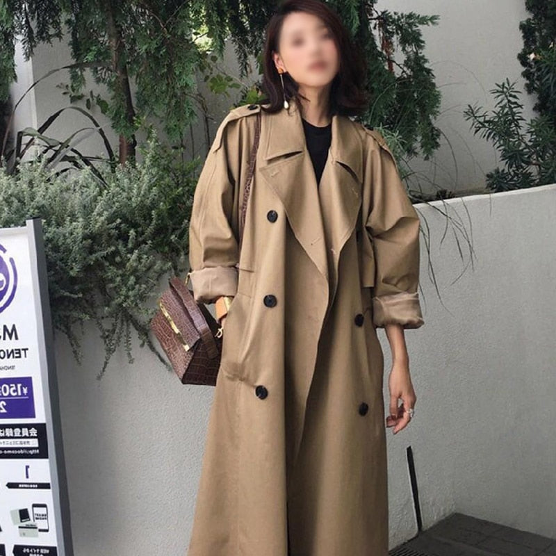 Womens light trench coat warm lapel