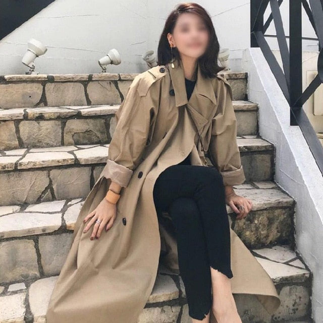 Womens light trench coat warm lapel