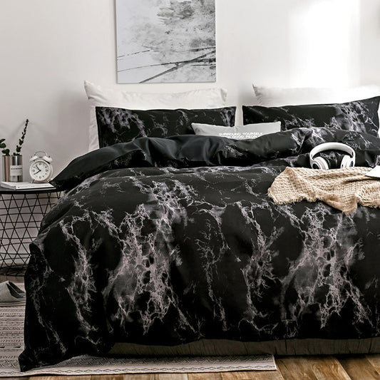 OLOEY 2/3pcs bedding set printed marble bed sets white black Duvet Cover European size King Queen Quilt Cover Comforter Cover