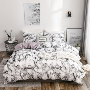 OLOEY 2/3pcs bedding set printed marble bed sets white black Duvet Cover European size King Queen Quilt Cover Comforter Cover