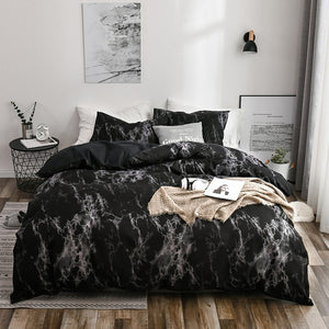 OLOEY 2/3pcs bedding set printed marble bed sets white black Duvet Cover European size King Queen Quilt Cover Comforter Cover