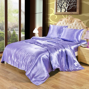 Satin Silk Bedding Set Luxury Queen King Size Bed Set Quilt Duvet Cover Linens And Pillowcase For Single Double Bedclothes