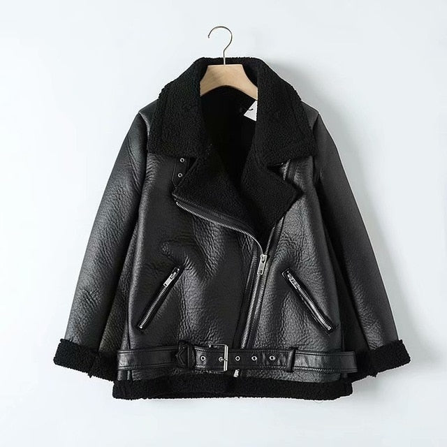 Women faux leather jacket
