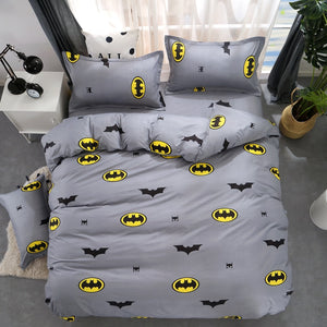 Cartoon Kids Bedding Sets Children Toddler Batman Duvet Cover Set 2/4 PCS Bedding Twin Single 140x200cm Size48