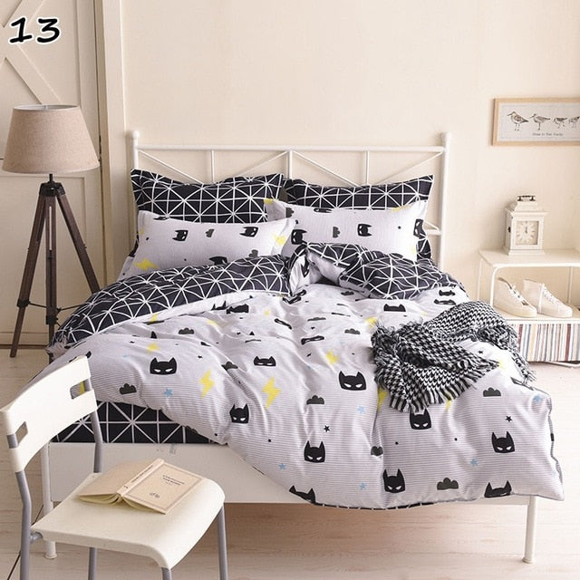 Cartoon Kids Bedding Sets Children Toddler Batman Duvet Cover Set 2/4 PCS Bedding Twin Single 140x200cm Size48