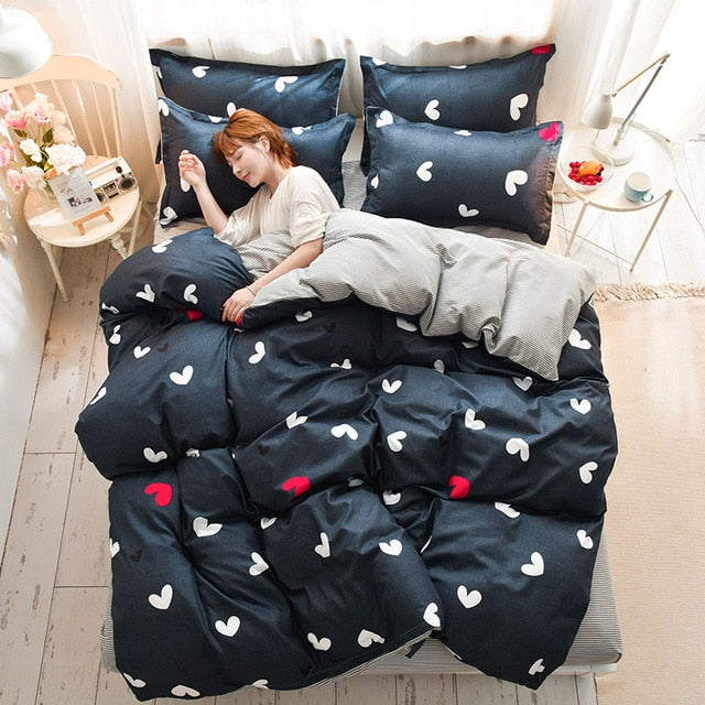 Nordic Simple Bedding Set Adult Duvet Cover Sets Bedclothes Bed Linen Sheet Single Double Queen King size Qulit Covers 240/220