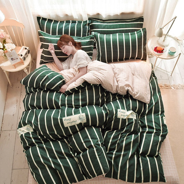 Nordic Simple Bedding Set Adult Duvet Cover Sets Bedclothes Bed Linen Sheet Single Double Queen King size Qulit Covers 240/220