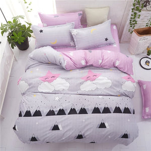 Classic bedding set 5 size grey blue grid summer bed linen 4pcs/set duvet cover set Pastoral bed sheet AB side duvet cover 2020