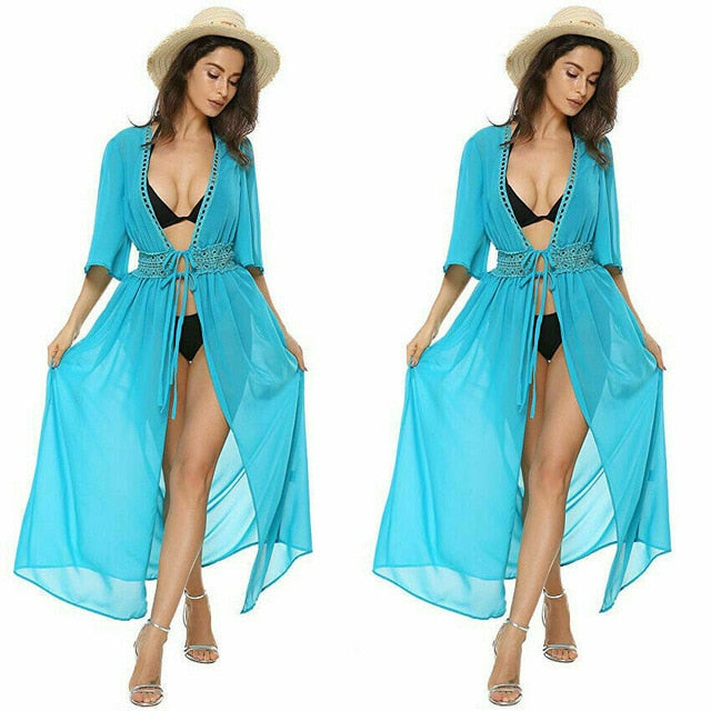 Brandorama Beach Cover Up Embroidery 2025 Bikini Swimsuit Cover Up Robe De Plage Beach Wear Cardigan Swimwear Bathing Suit Cover Up