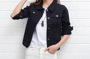 Jeans Jacket and Coats for Women Spring Candy Color Casual Short Denim Jacket
