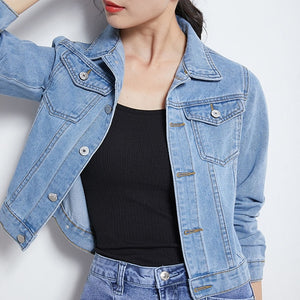 Jeans Jacket and Coats for Women Spring Candy Color Casual Short Denim Jacket