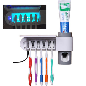 2 in 1 Toothbrush holder and disoenser Sterilizer with UV Antibacterial