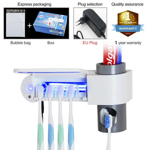 2 in 1 Toothbrush holder and disoenser Sterilizer with UV Antibacterial