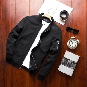 Spring New Men's Bomber Zipper Jacket Male Casual Streetwear Hip Hop Slim Fit Pilot Coat Men Clothing Plus Size 4XL,TA214