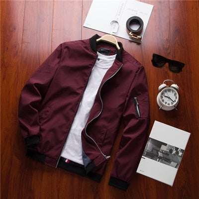 Spring New Men's Bomber Zipper Jacket Male Casual Streetwear Hip Hop Slim Fit Pilot Coat Men Clothing Plus Size 4XL,TA214