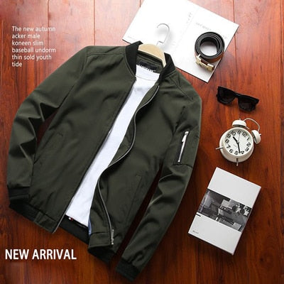 Spring New Men's Bomber Zipper Jacket Male Casual Streetwear Hip Hop Slim Fit Pilot Coat Men Clothing Plus Size 4XL,TA214