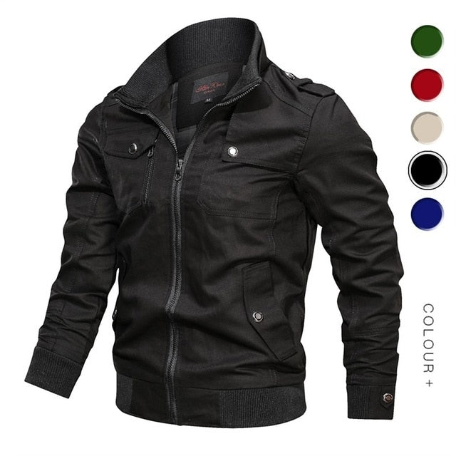 Men's Spring Autumn Cotton Windbreaker Pilot Coat Army Men's Bomber Jackets