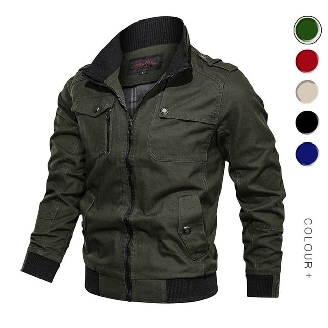 Men's Spring Autumn Cotton Windbreaker Pilot Coat Army Men's Bomber Jackets