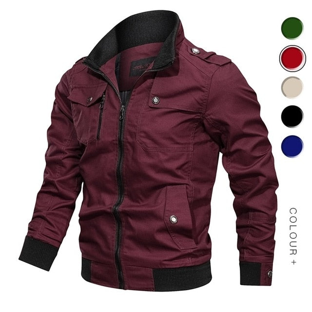 Men's Spring Autumn Cotton Windbreaker Pilot Coat Army Men's Bomber Jackets