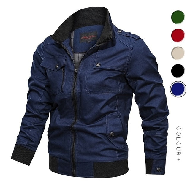 Men's Spring Autumn Cotton Windbreaker Pilot Coat Army Men's Bomber Jackets