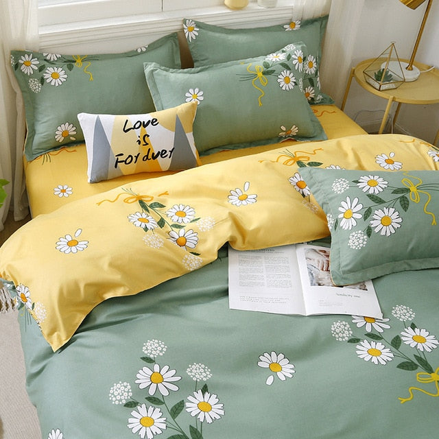 Sisher Simple Bedding Set With Pillowcase Duvet Cover Sets Bed Linen Sheet Single Double Queen King Size Quilt Covers Bedclothes