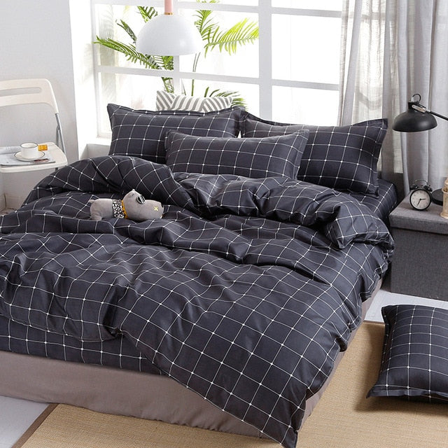 Sisher Simple Bedding Set With Pillowcase Duvet Cover Sets Bed Linen Sheet Single Double Queen King Size Quilt Covers Bedclothes